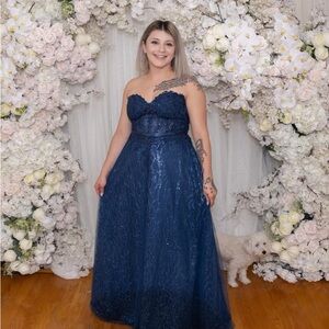 Blue Gown Strapless Dress
